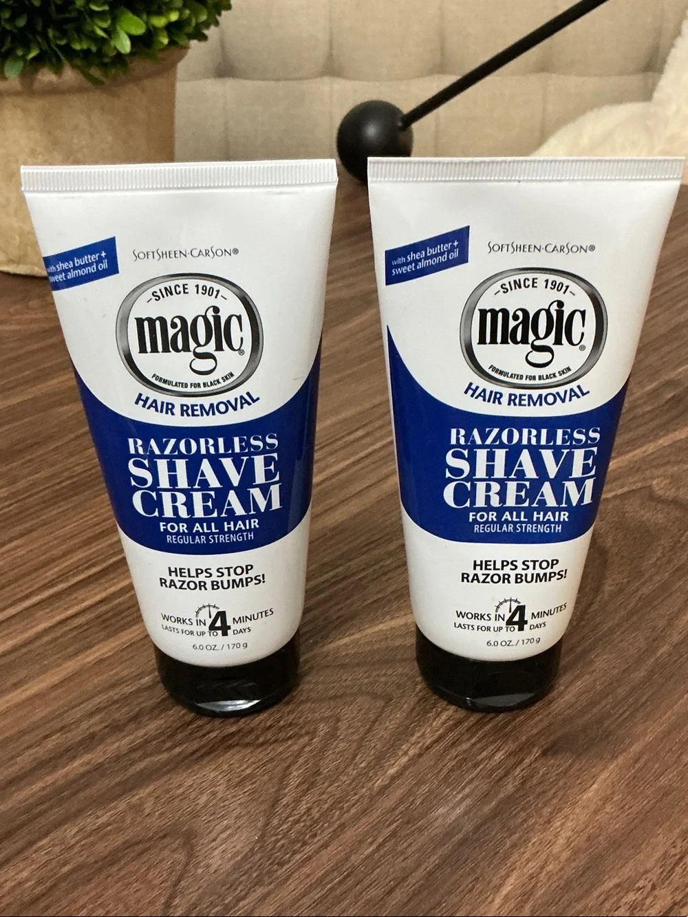 Magic Razorless Shave Cream for Men — Blue and White Tubes